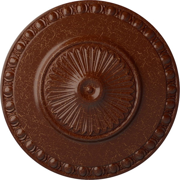 Ekena Millwork Lyon Ceiling Medallion (Fits Canopies up to 3 5/8"), 23 1/2"OD x 3 1/4"P, Burnished Mahogany Crackle CM23LYBMC - main